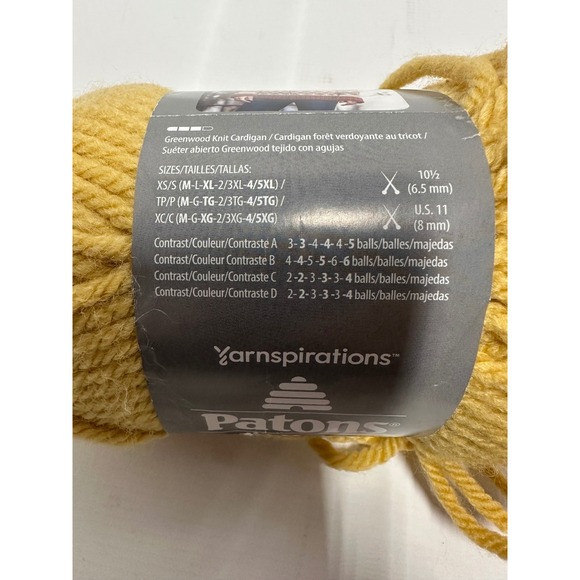 Patons Highland Bulky Yarn Lot of 2 Ochre Golden Super Bulky Wool Blend 3.5oz - Picture 6 of 8